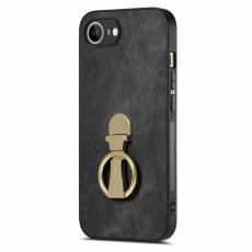 CASENEO - CASENEO D22 iPhone 16e Fodral F&auml;llbart Kickstand KonstL&auml;der - Svart