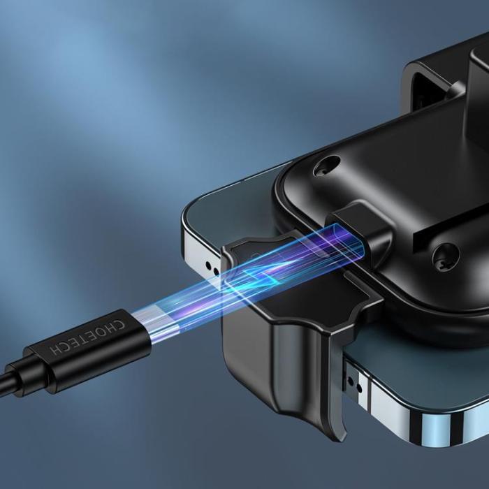 Choetech - Choetech Bilhållare Till Luftventil Med Trådlös Laddare Magnetic Tips - Svart