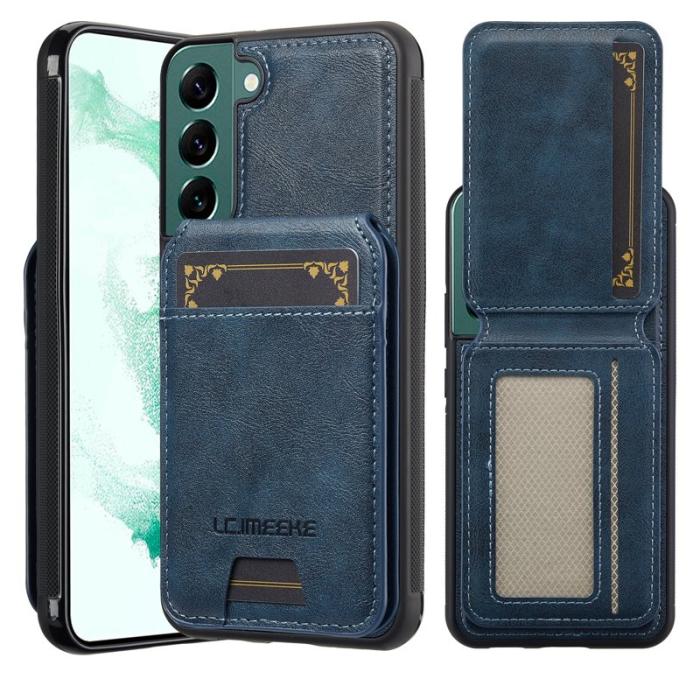 LC.imeeke - LC.IMEEKE L3 Fodral för Samsung Galaxy S21 FE 5G - KonstLäder - Blå