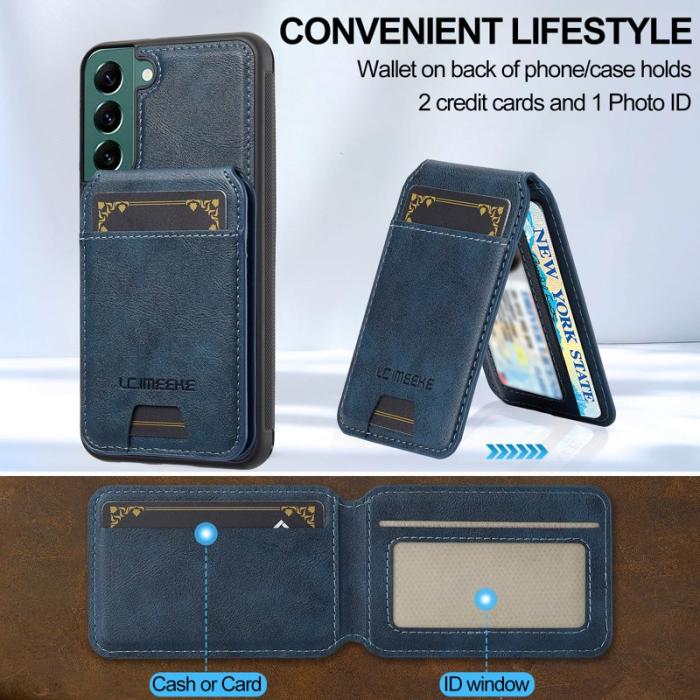 LC.imeeke - LC.IMEEKE L3 Fodral för Samsung Galaxy S21 FE 5G - KonstLäder - Blå