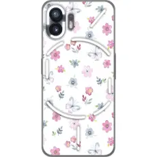 Gustaf - Mobilskal till Nothing Phone (2) med Blommor och fj&auml;rillar