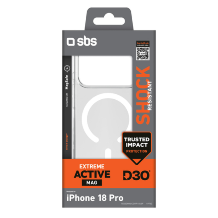 AmazingThing - SBS Mobilskal För iPhone 18 Pro/17 Pro Magsafe D30 - Transparent