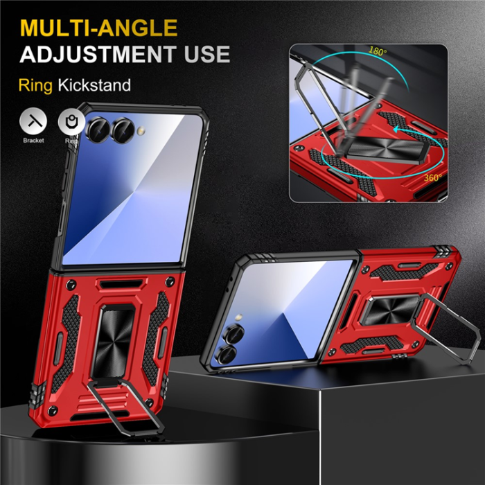 A-One Brand - Galaxy Z Flip7 5G Mobilskal Kickstand Slide - Röd
