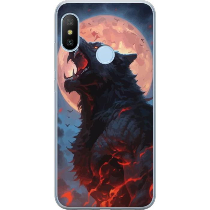 iSecrets - Genomskinligt Skal kompatibel med Xiaomi Mi A2 Lite med Ylande varg