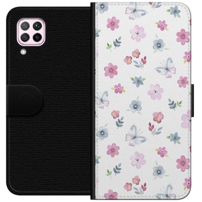 iSecrets - Plånboksfodral till Huawei P40 lite med Blommor och fjärillar