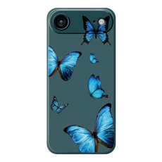 A-One Brand - iPhone Air Mobilskal Blue Butterflies Pattern TPU - Grön