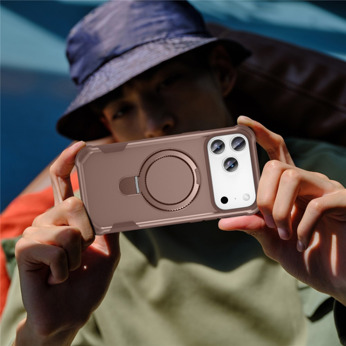 A-One Brand - iPhone 17 Pro Mobilskal MagSafe Kickstand Shockproof - Guld