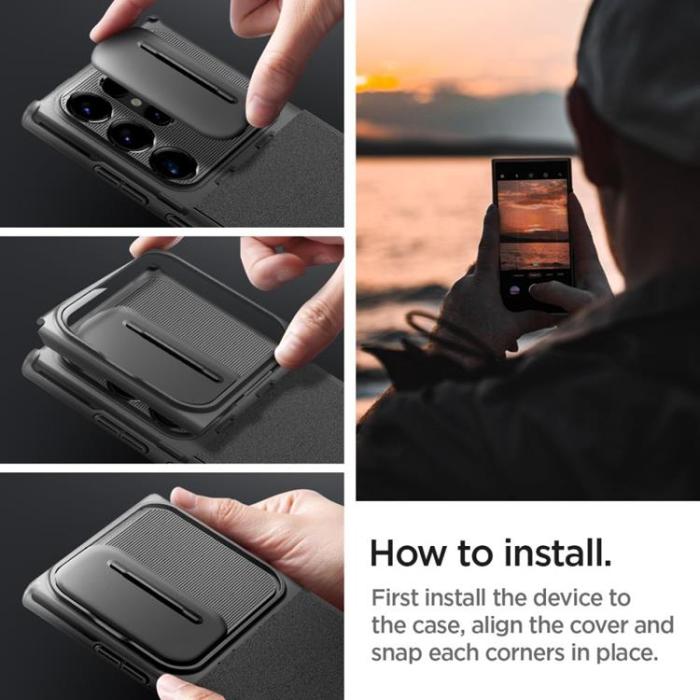 Spigen - Spigen Galaxy S24 Ultra Mobilskal Optik Armor - Svart