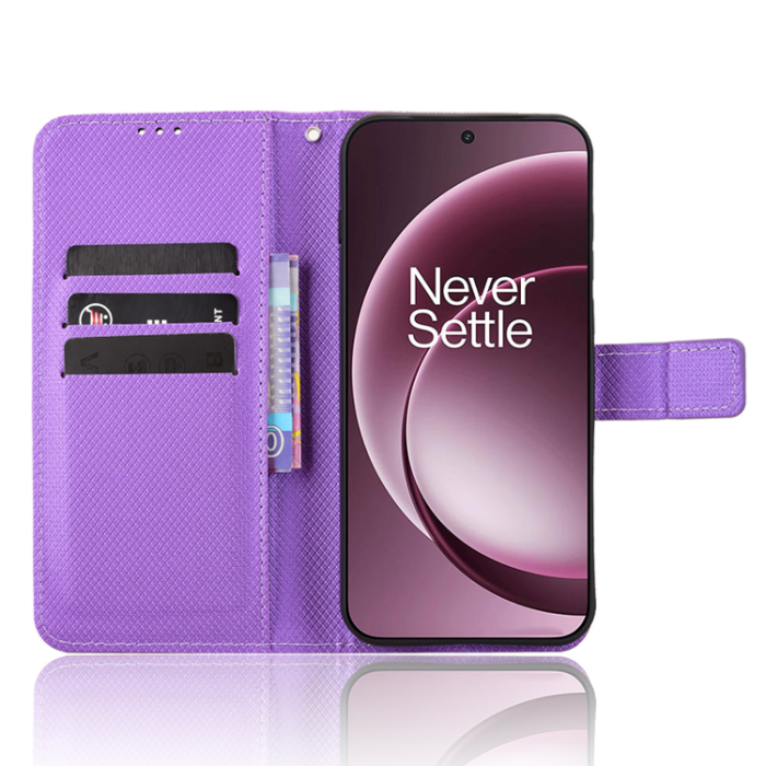 A-One Brand - OnePlus 15 Plånboksfodral Strap Diamond Texture Konstläder
