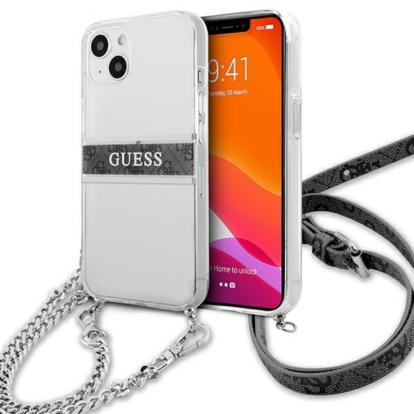 Guess Gray Strap Silver Chain Skal iPhone 13 mini - Transparent | 2353 | AlltMobil