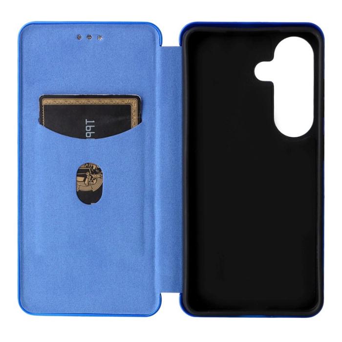 OEM - Samsung Galaxy S26/S26 Pro Skal Kolfiber PU Läder - Blå