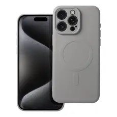 OEM - iPhone 15 Pro Max Mobilskal Magsafe Silikon - Titanium Grå