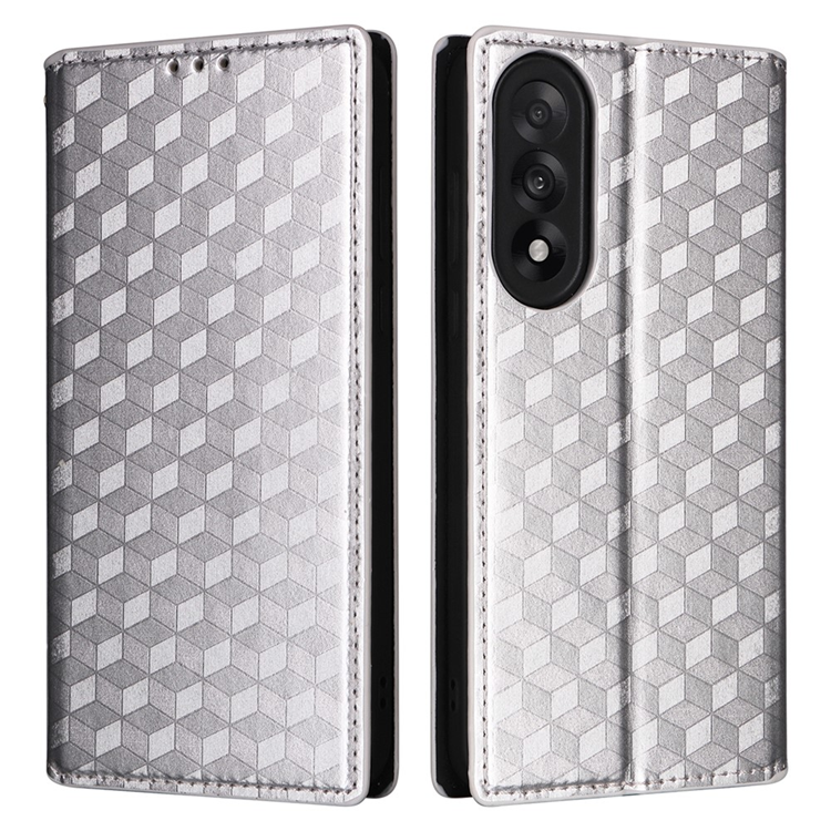OnePlus Nord 5 Plånboksfodral Rhombus Imprint - Silver | 2353 | AlltMobil