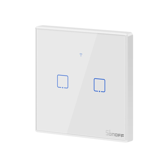 Sonoff - Sonoff Two-Channel Wi-Fi Light Switch T2EU2C-TX - Vit