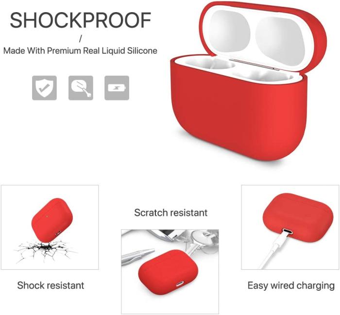 UTGATT1 - Airpods Pro 1 Skal Liquid Silicone - Röd
