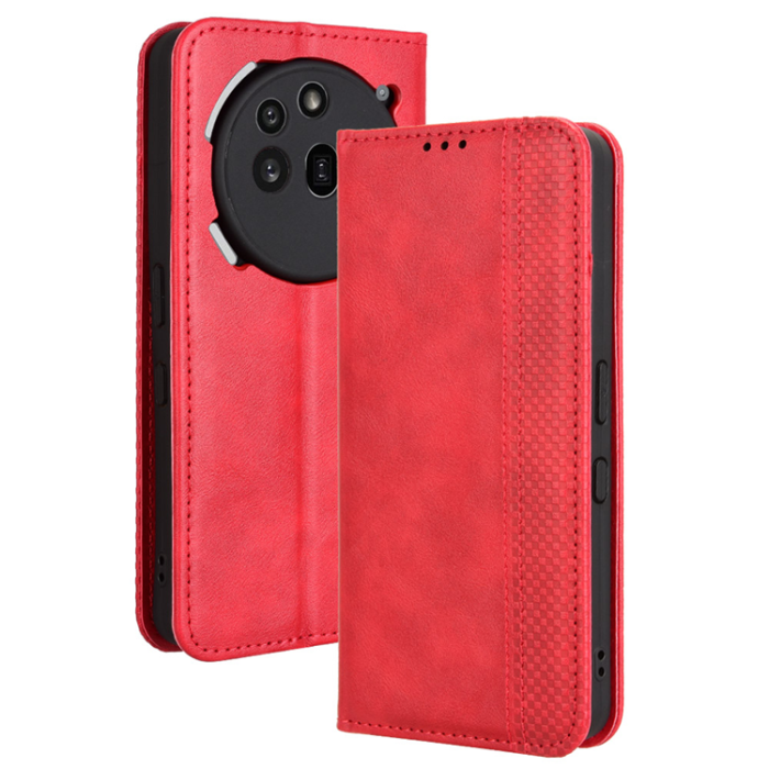 A-One Brand - Nothing Phone (3a) Pro Plånboksfodral Retro Kickstand - Röd