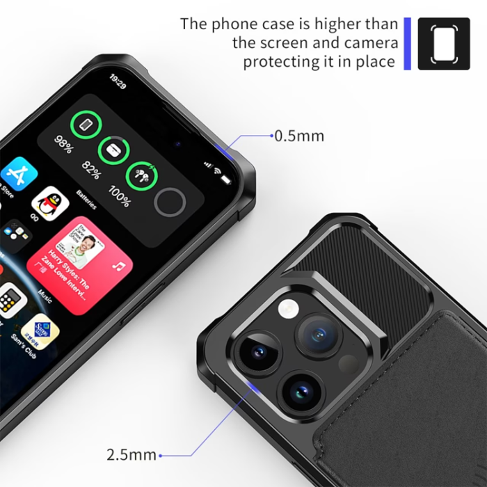 OEM - iPhone 13 Pro Max Mobilskal Korthållare TPU - Svart