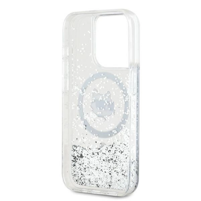 KARL LAGERFELD - Karl Lagerfeld iPhone 15 Pro Max Mobilskal Magsafe Liquid Glitter Choupette Head
