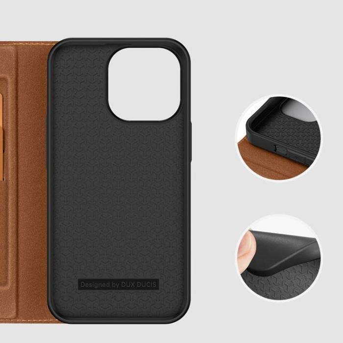 Dux Ducis - Dux Ducis iPhone 14 Pro Max Plånboksfodral Skin X2 - Brun