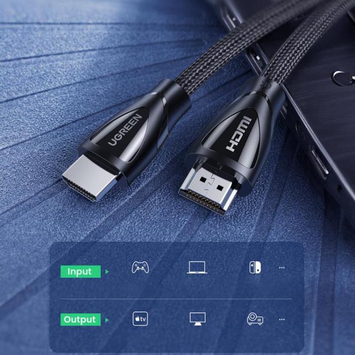Ugreen - Ugreen HDMI 2.1 Hane Kabel 3m - Svart
