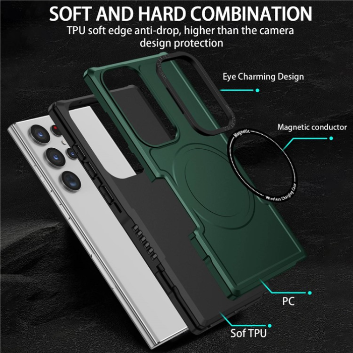 A-One Brand - Galaxy S23 Ultra Skal Magsafe Anti Drop - Grön