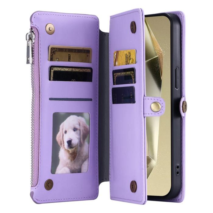 OEM - Samsung Galaxy S26 Plånboksfodral TPU + Konstläder - Lila