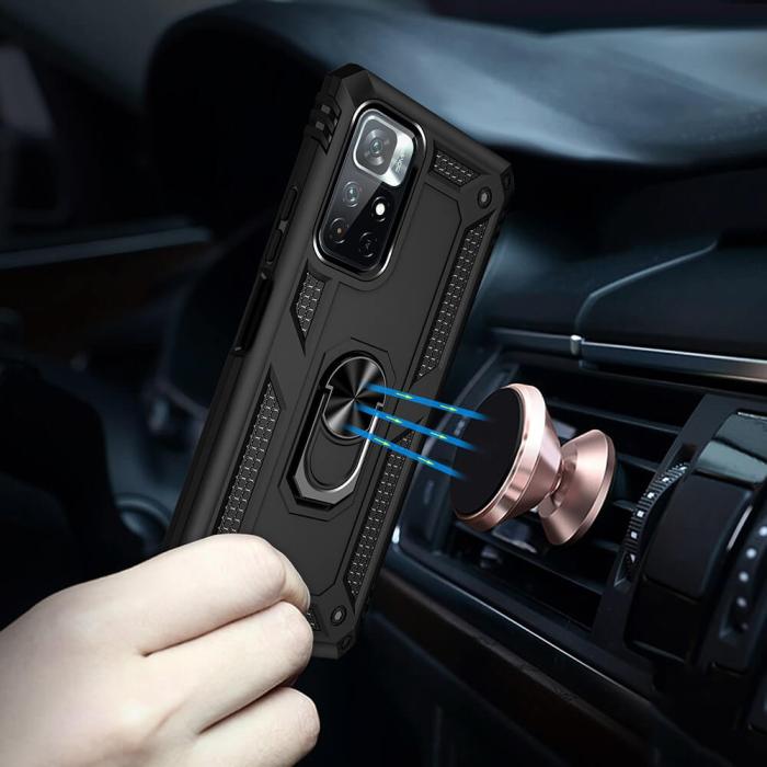 A-One Brand - Tough ring kickstand skal till Xiaomi 11T/11T Pro - Svart