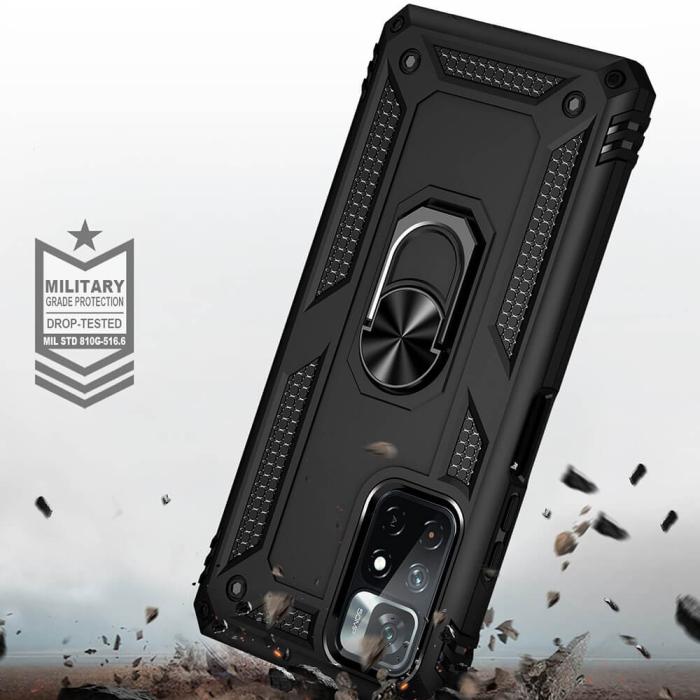 A-One Brand - Tough ring kickstand skal till Xiaomi 11T/11T Pro - Svart