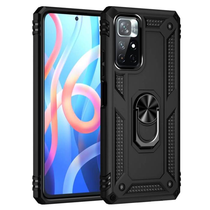 A-One Brand - Tough ring kickstand skal till Xiaomi 11T/11T Pro - Svart