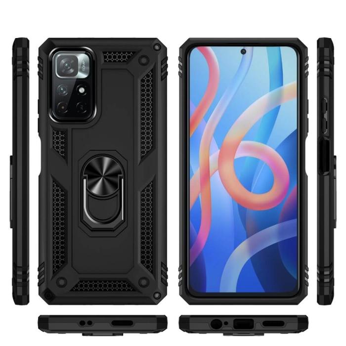 A-One Brand - Tough ring kickstand skal till Xiaomi 11T/11T Pro - Svart