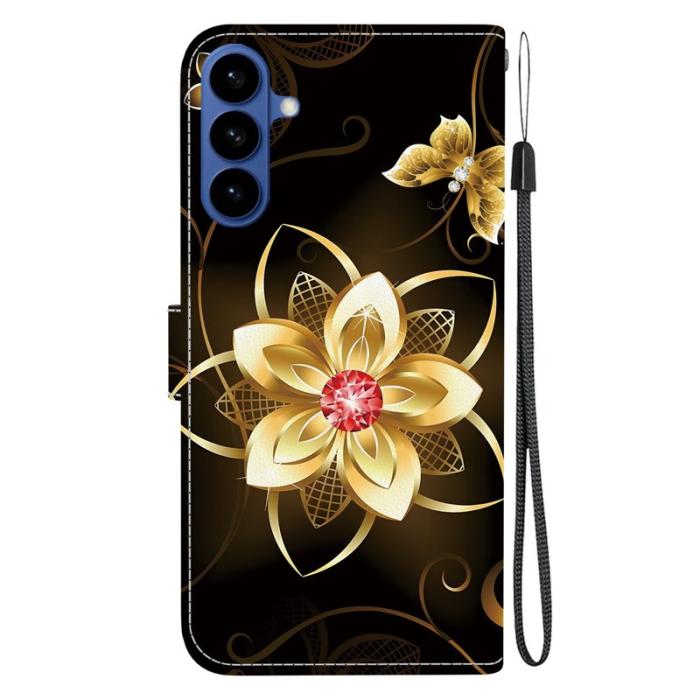 OEM - Samsung Galaxy S26 / S26 Pro Plånboksfodral Mönstertryck Konstläder - Guldblomma
