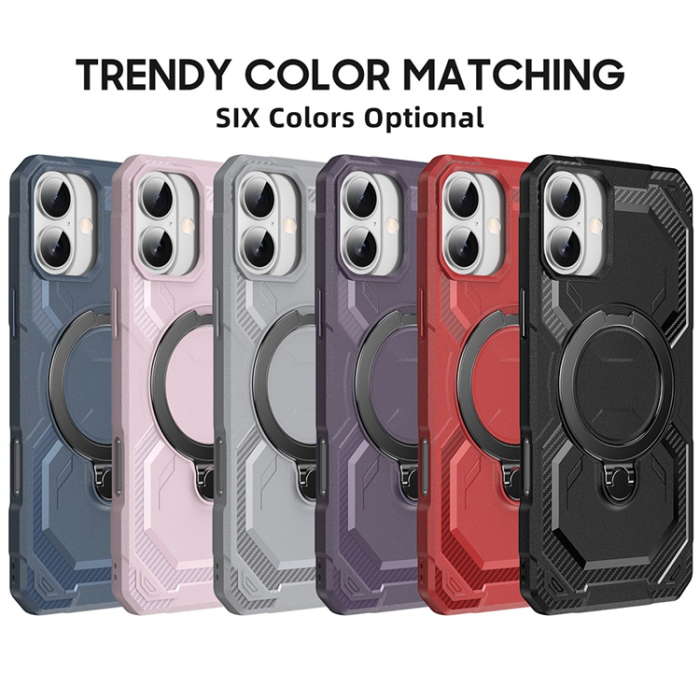 A-One Brand - iPhone 16 Plus Mobilskal MagSafe Kickstand TPU + PC - Lila