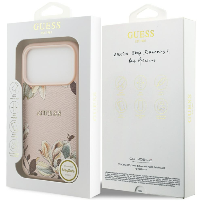 Guess - Guess iPhone 17 Pro Mobilskal Magsafe Classic Logo - Rosa
