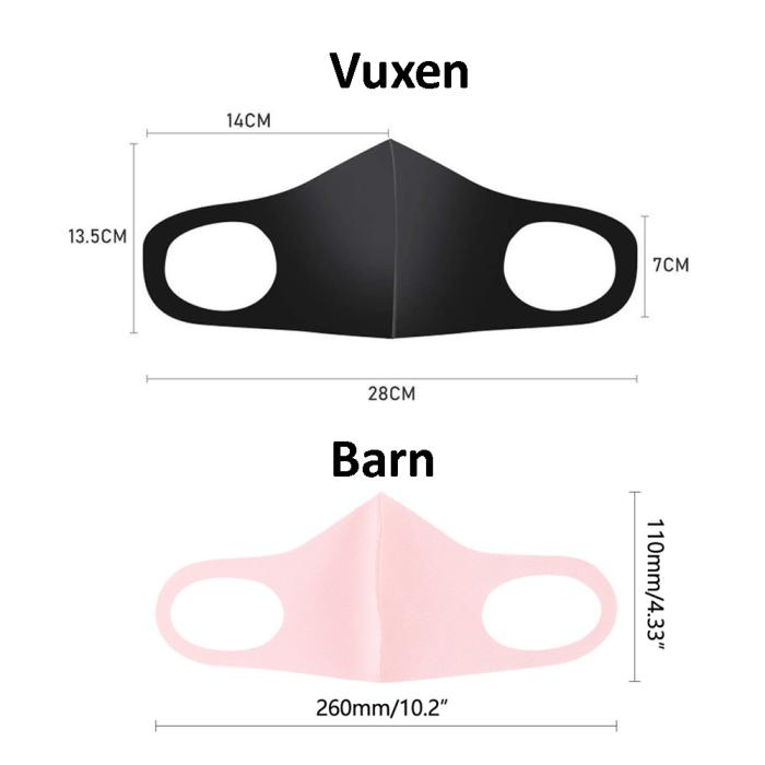 UTGATT5 - 1 Pack Tvättbar mask Munskydd Skyddsmask (Barn) Vit