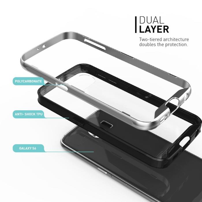 UTGATT5 - Caseology Waterfall Series BaksideSkal till Samsung Galaxy S6 - Silver