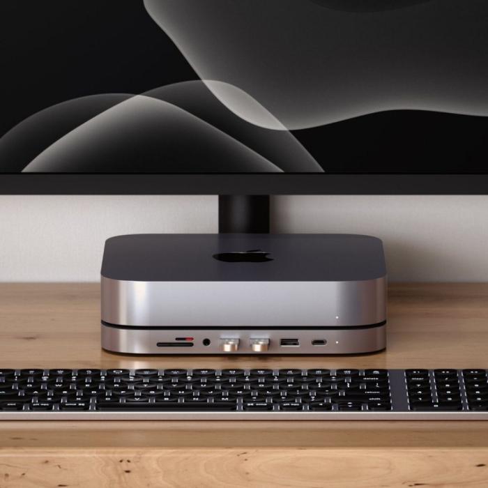 Satechi - Satechi aluminiumstativ och hubb för Mac Mini