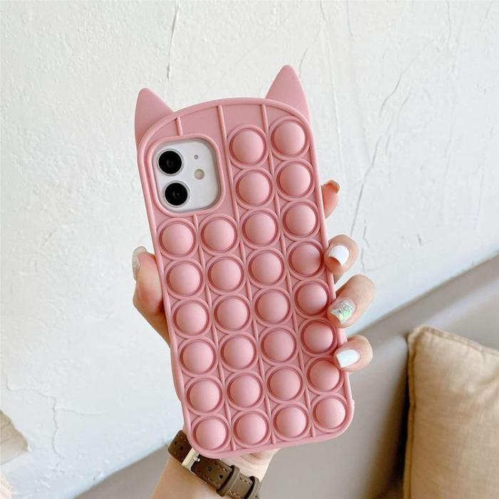 Fidget Toys - Katt Pop it Fidget Multicolor Skal till iPhone 11