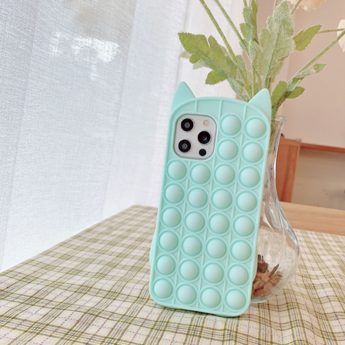 Fidget Toys - Katt Pop it Fidget Multicolor Skal till iPhone 11