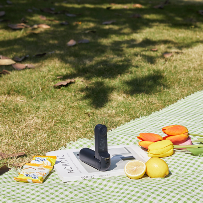 Jisulife - Jisulife Mini Bärbar USB Handfläkt med Powerbank 2000 mAh Life8 - Blå