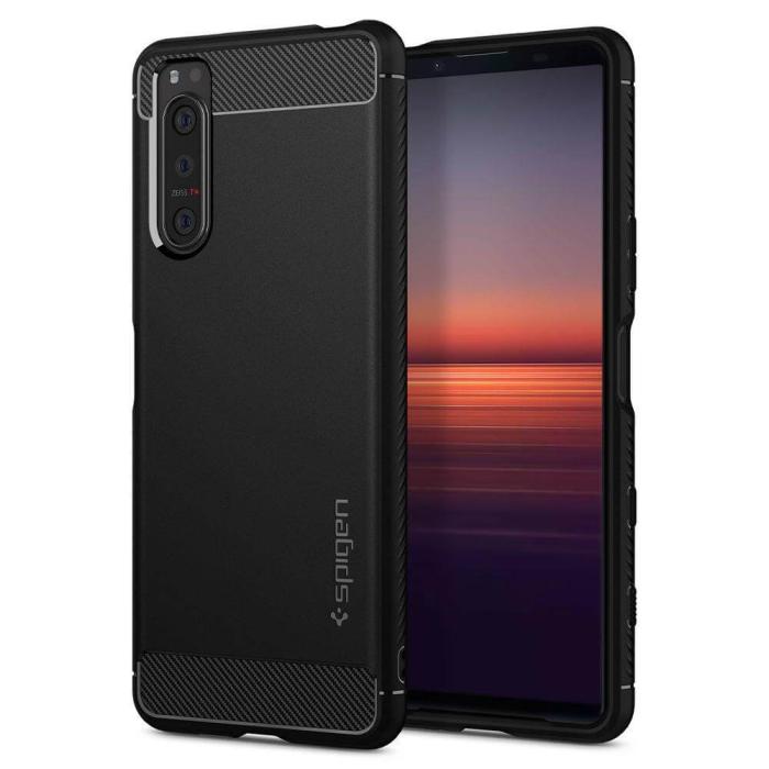 UTGATT5 - SPIGEN Rugged Armor skal Sony Xperia 5 II Matte Svart