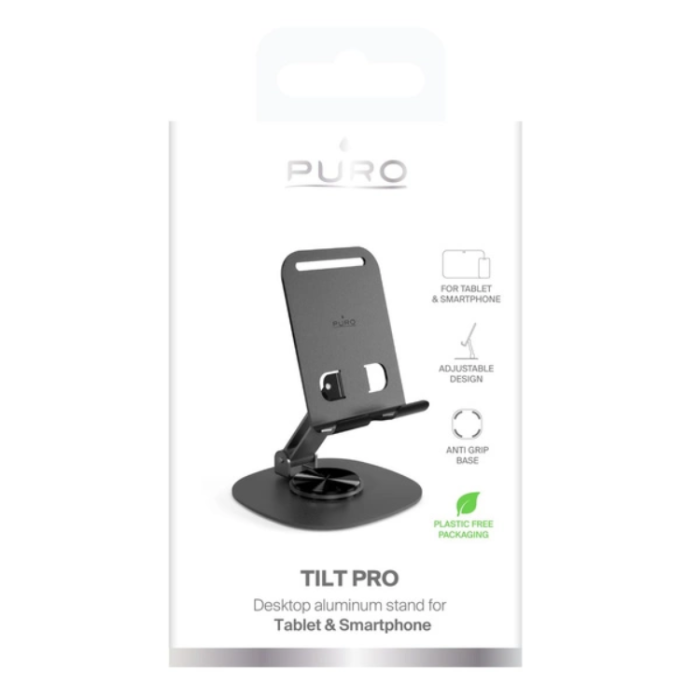 Puro - Puro Tilt Pro Aluminum Mobil/Surfplatta Stativ - Mörkgrå