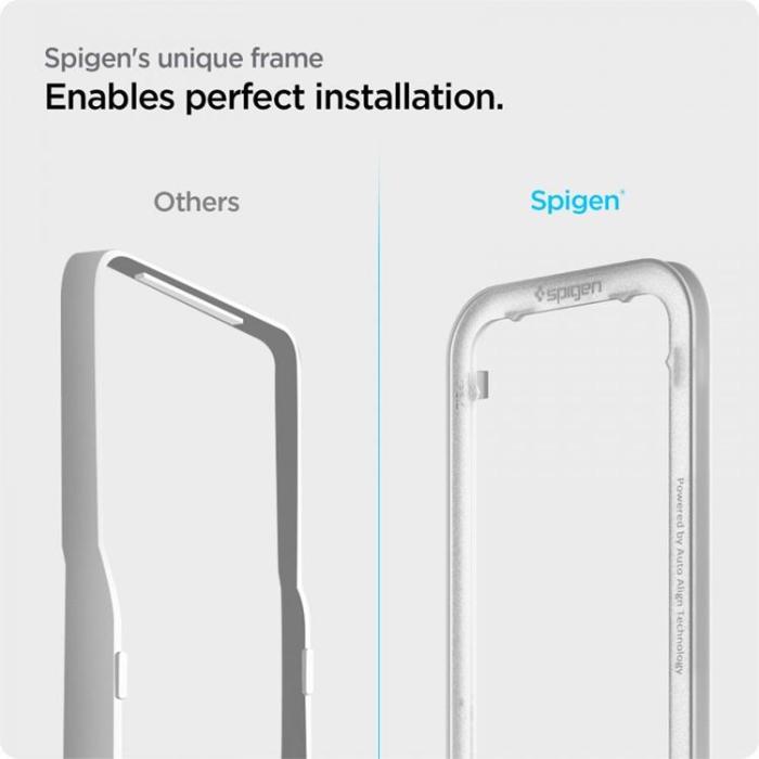 Spigen - [2-Pack] Spigen iPhone 16E Härdat Glas Skärmskydd Alm FC - Svart