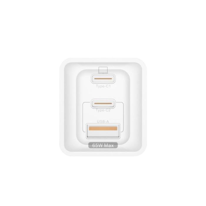 UTGATT1 - Dudao GaN Fast Väggladdare 65W USB Till 2x Typ-C - Vit