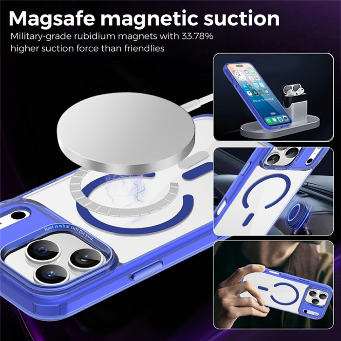 A-One Brand - iPhone 17 Pro Max Mobilskal MagSafe Transparent TPU+PC - Sapphire