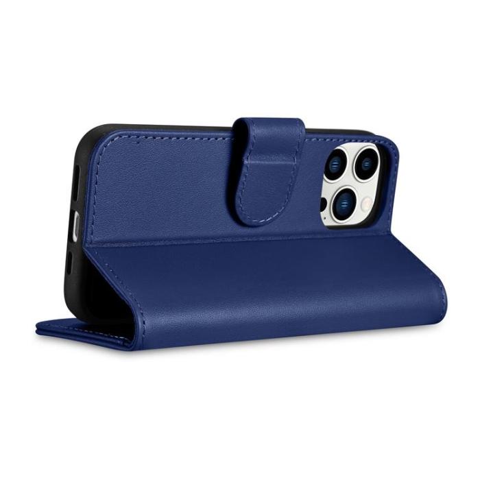 ICARER - iCarer iPhone 14 Pro Plånboksfodral 2in1 Äkta Läder - Blå