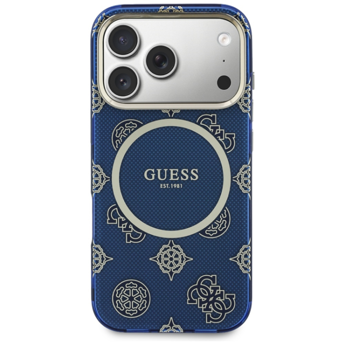Guess - Guess Mobilskal För iPhone 17 Pro MagSafe IML Peony Dot - Blå