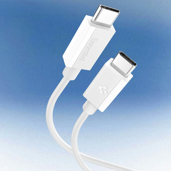 Spigen - Tech-Protect USB-C till USB-C kabel Essential 1m - Vit
