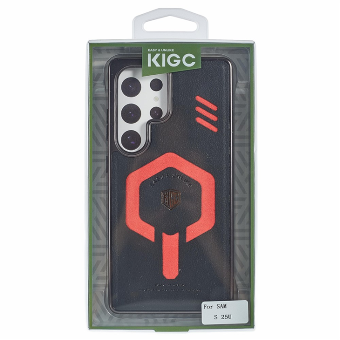 KIGC - KIGC Galaxy S25 Ultra Mobilskal MagSafe PC+TPU Läder - Svart