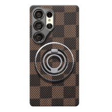 A-One Brand - Galaxy S25 Ultra Mobilskal MagSafe Kevlar Metal Ring - Guld Luxury