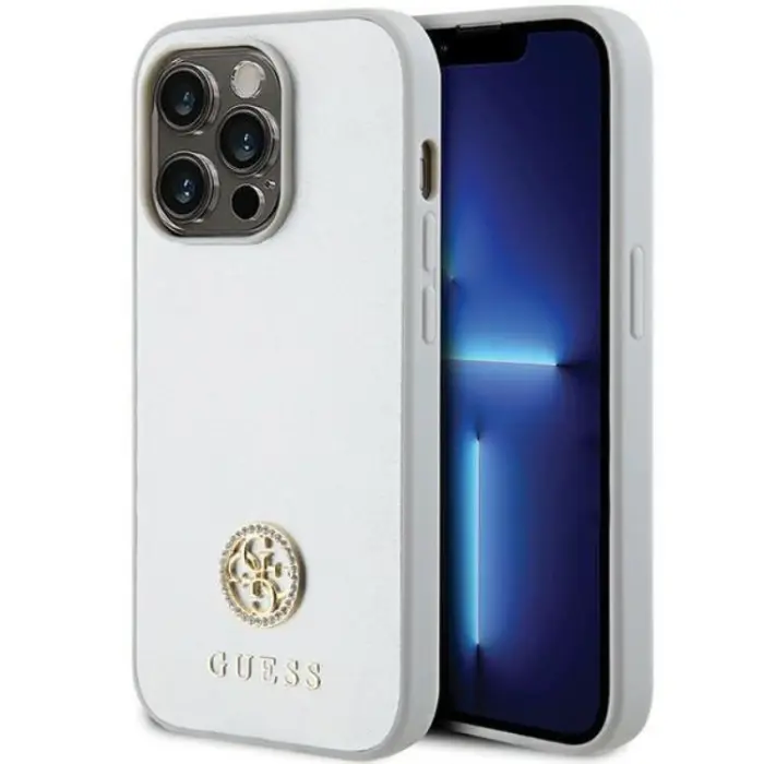 Guess - Guess iPhone 15 Plus Mobilskal Strass Metal Logo - Silver